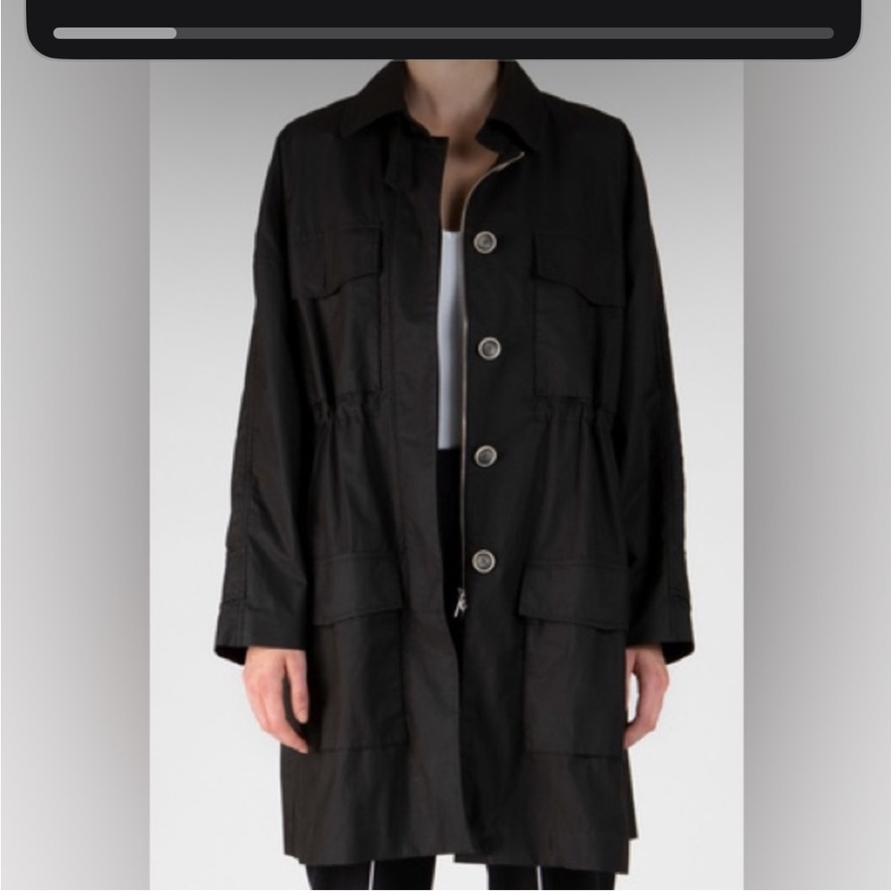 ATM Anthony Thomas Melillo Black Paper Cotton Trench Coat